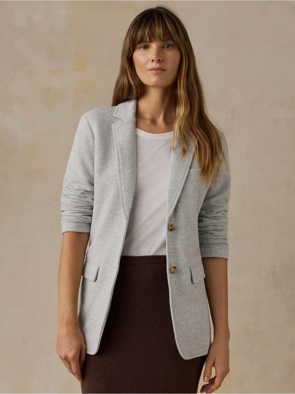 NWT Faherty The Inlet Blazer, Organic Cotton Heather Grey Sweatshirt Blazer, L